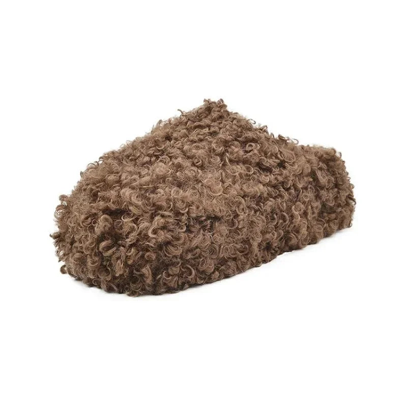 Warm Plush Closed Toe Mules | Women's Winter Indoor Slippers