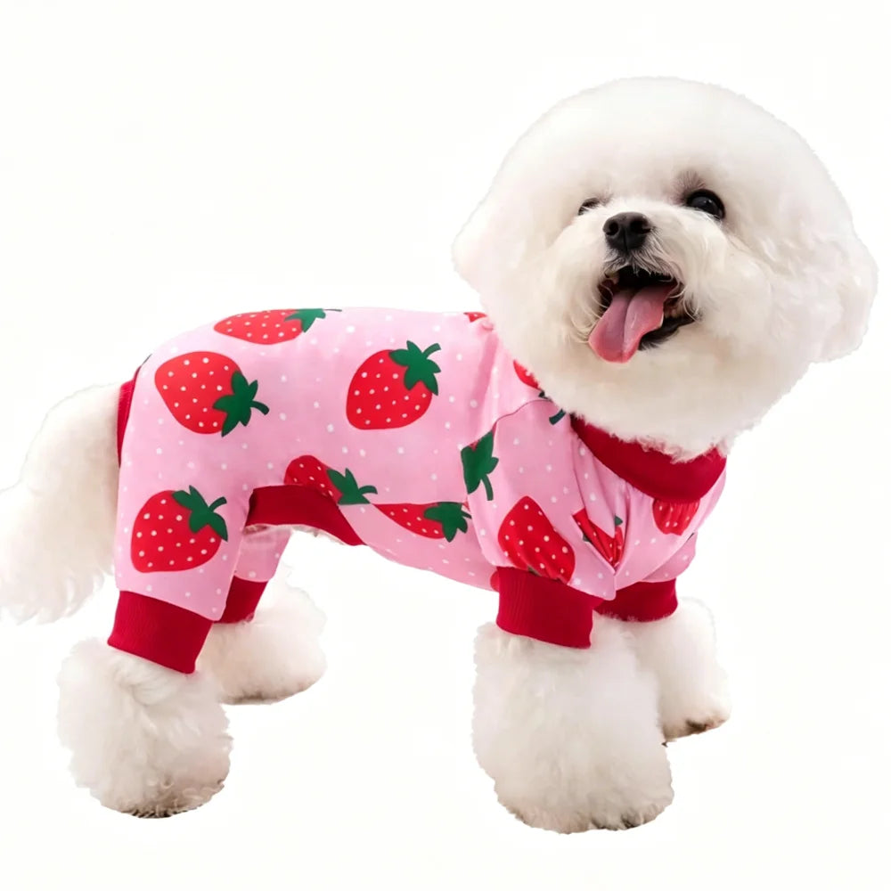 Comfy Dog Onesies Pajamas | Cute Cartoon Pet Jumpsuit for Small Breeds