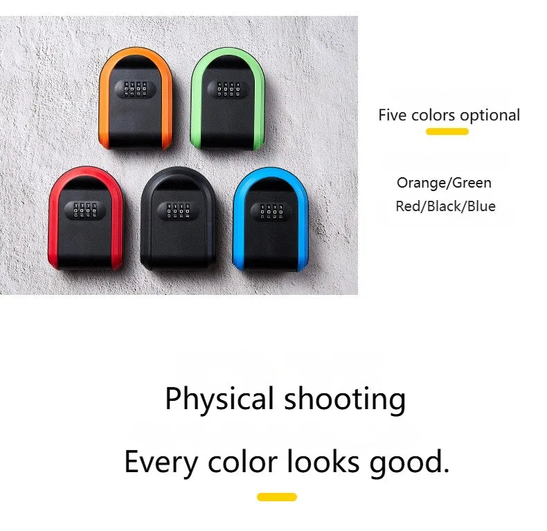 Wall Mount Key Lock Box | Secure 4-Digit Code Storage Organizer