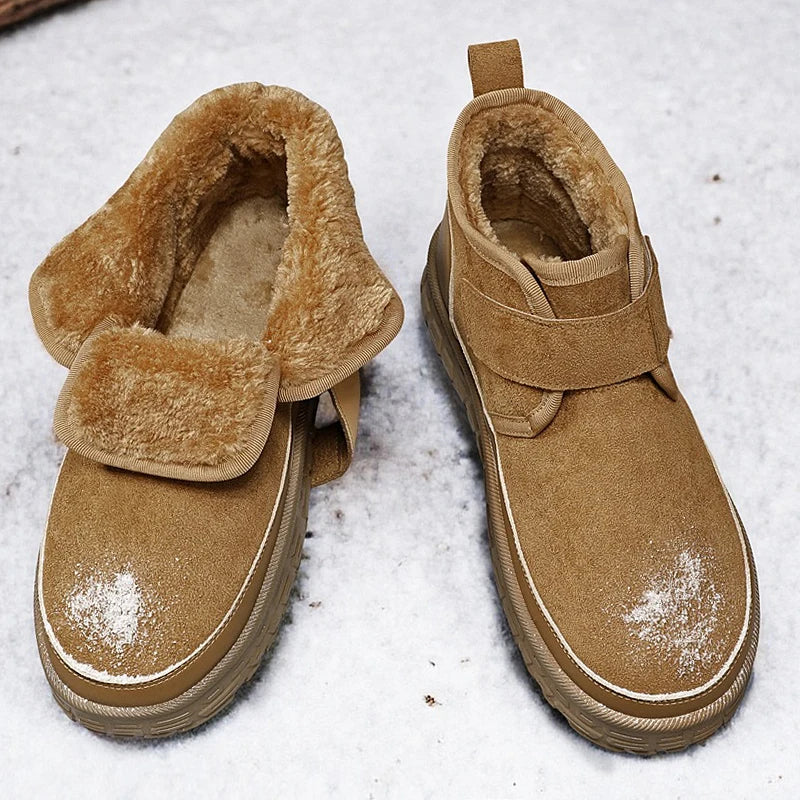 Men's Warm Fleece Lined Snow Boots | Mid-Calf Ankle Winter Shoes