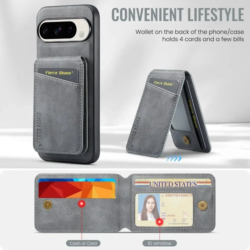 Detachable 2 in 1 Leather Wallet Case for Google Pixel | Card Holder