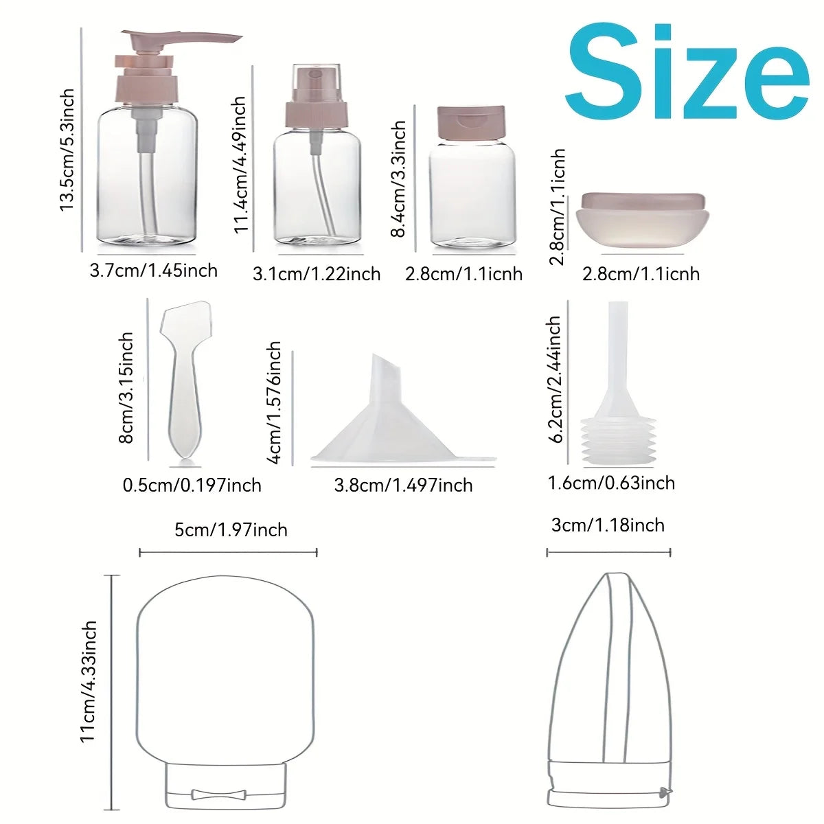 Travel Bottles Set for Toiletries | Leakproof and Refillable Containers