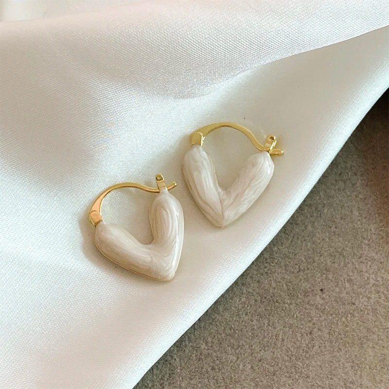 Elegant Wine Red Heart Shaped Drop Earrings | Fashion Jewelry for Women