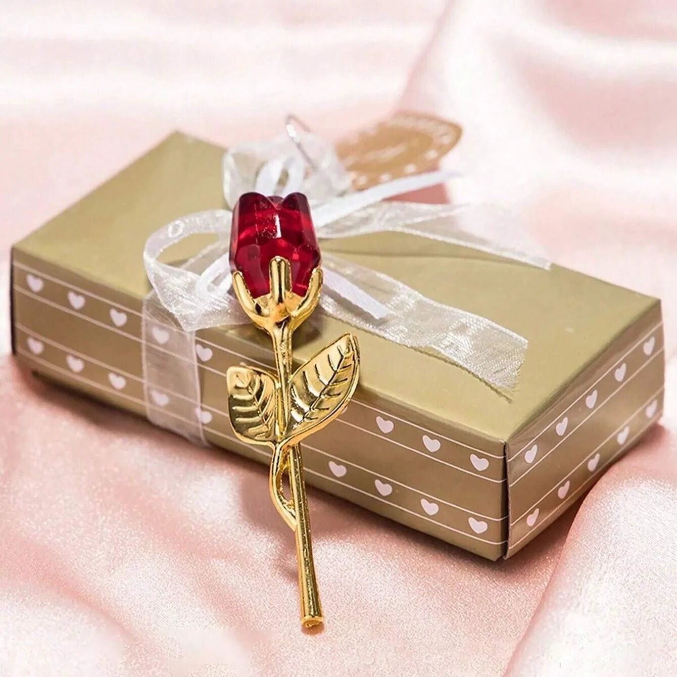 Artificial Glass Rose Crystal Flower | Elegant Party Gift