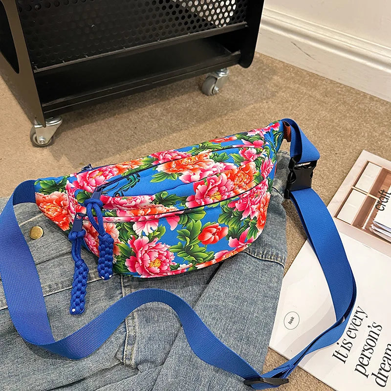 Stylish Floral Chest Bag | Unisex Crossbody Waist Bag for All