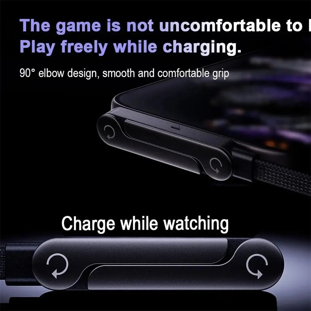 240W Fast Charging Cable & Foldable Phone Holder - 2-in-1 Design