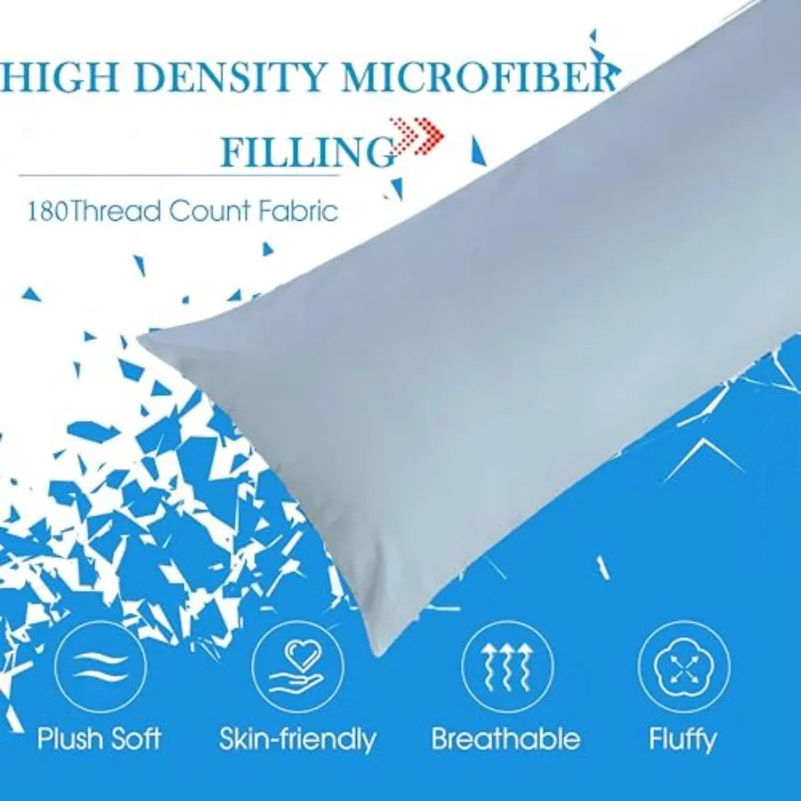 Cooling Cotton Body Pillow Insert | Soft Full Body Pillow for Comfort