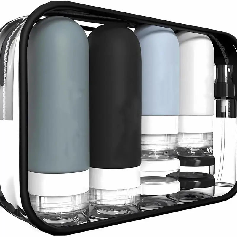 17Pcs Silicone Leak Proof Travel Bottles | Portable Toiletry Set