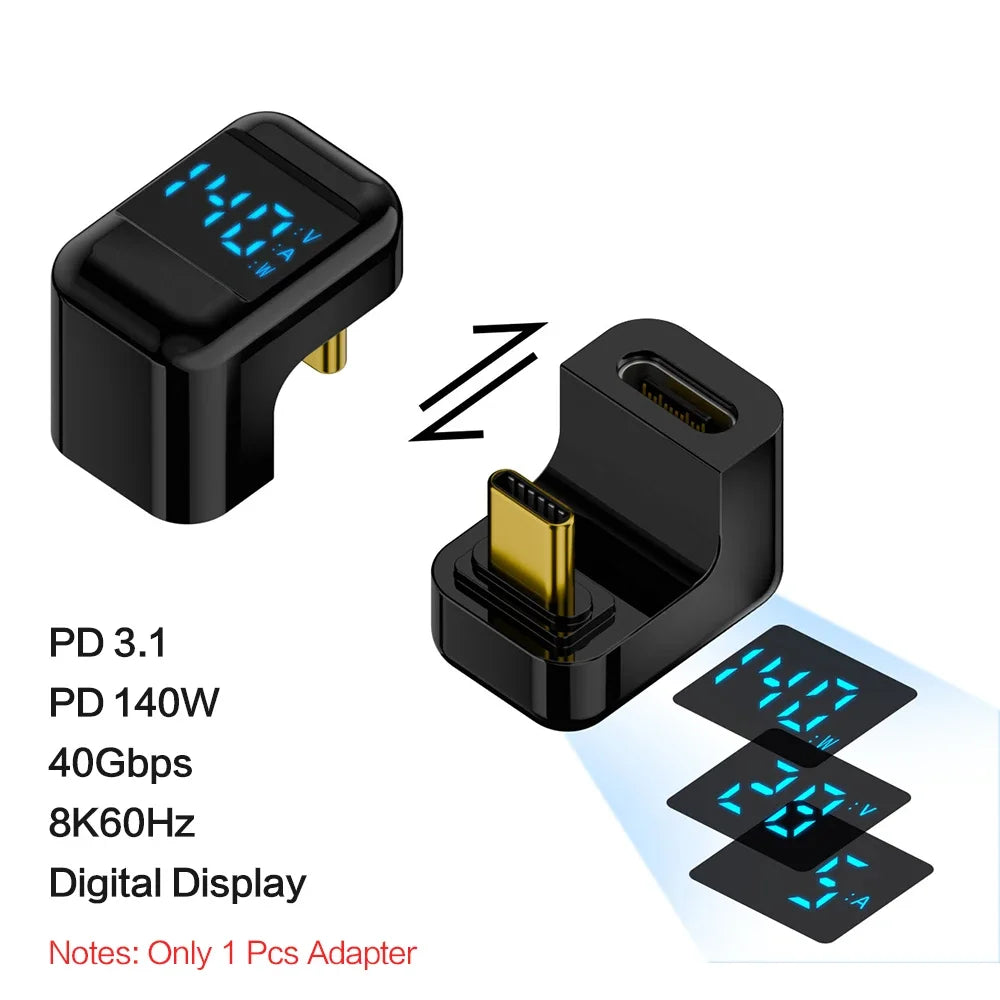 Right Angle USB C Adapter | 40Gbps Data Transfer & 8K Video