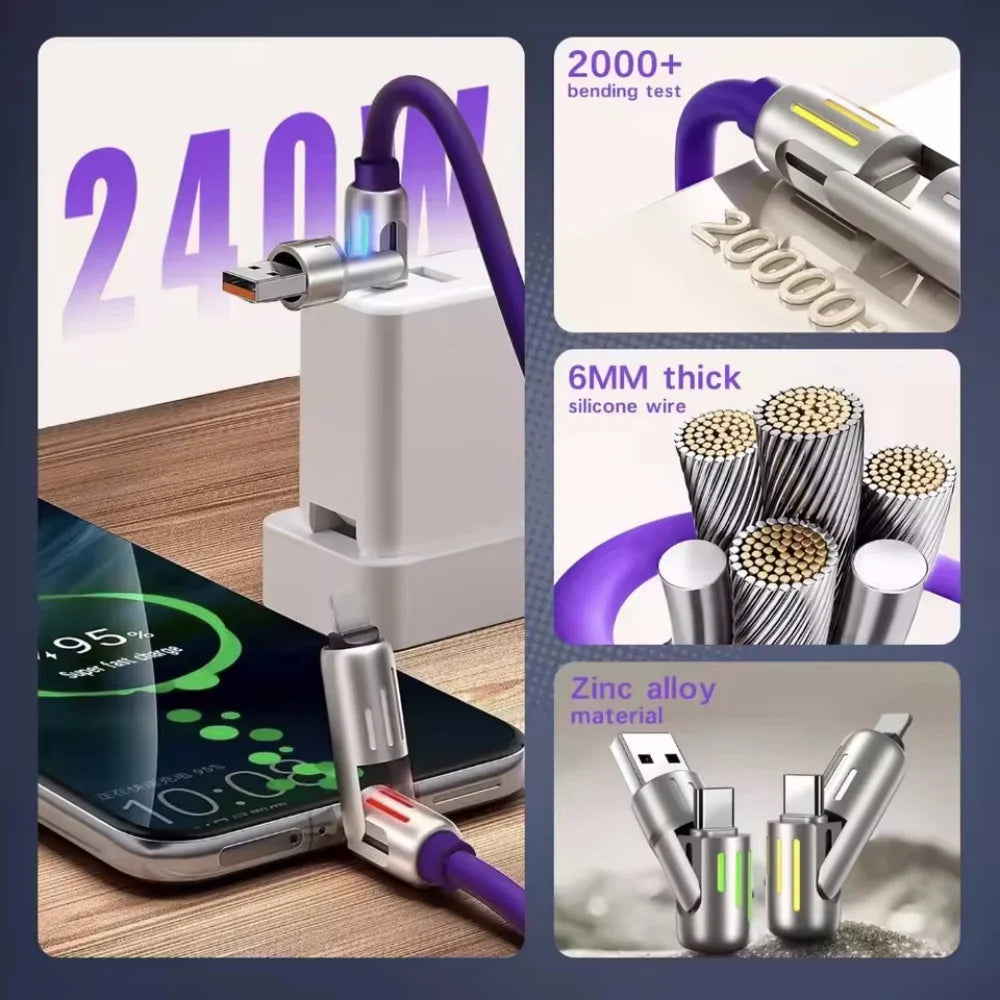4-in-1 USB Fast Charging Cable | Universal Compatibility