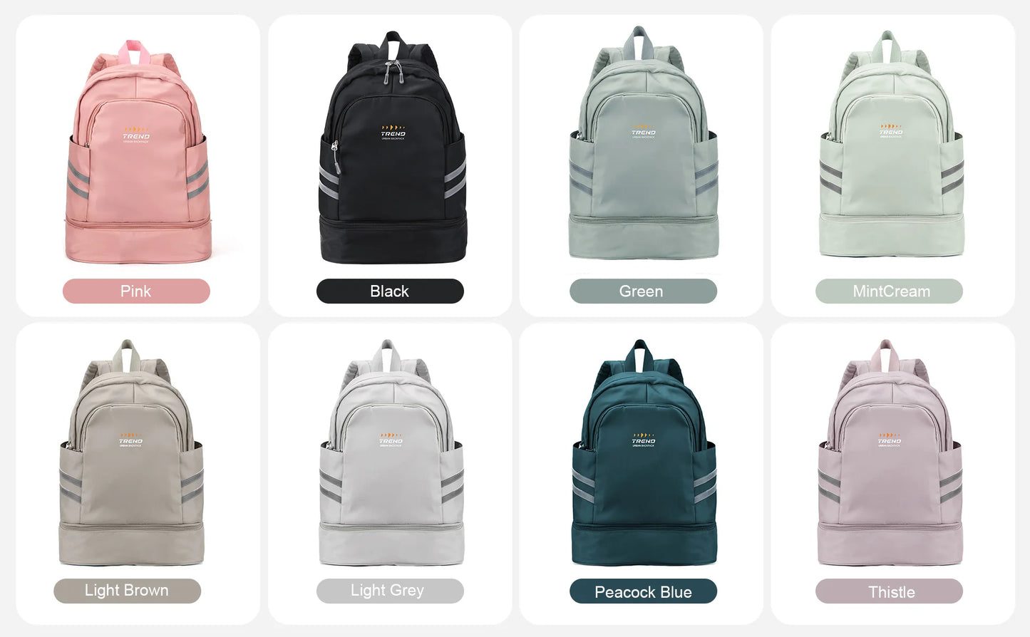 Women's Large Gym Backpack with Shoe Compartment | Waterproof Travel Bag