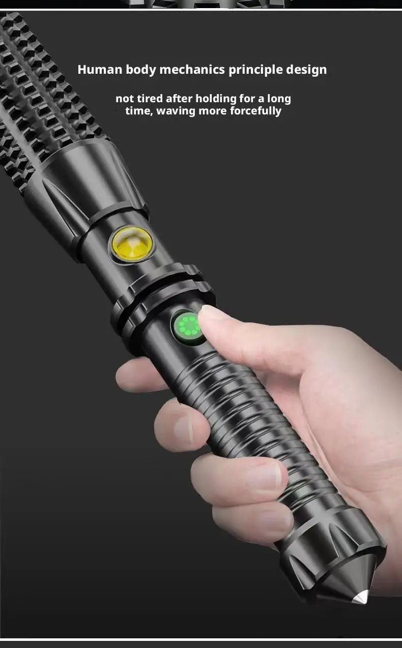 Rechargeable Tactical Flashlight | Self-defense Torch & Window Breaker
