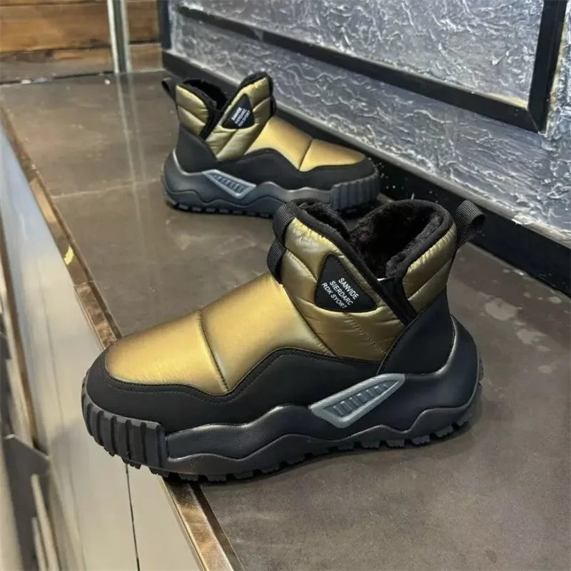 Men's Warm Plush Snow Boots | Thick Fleece Lined Winter Footwear