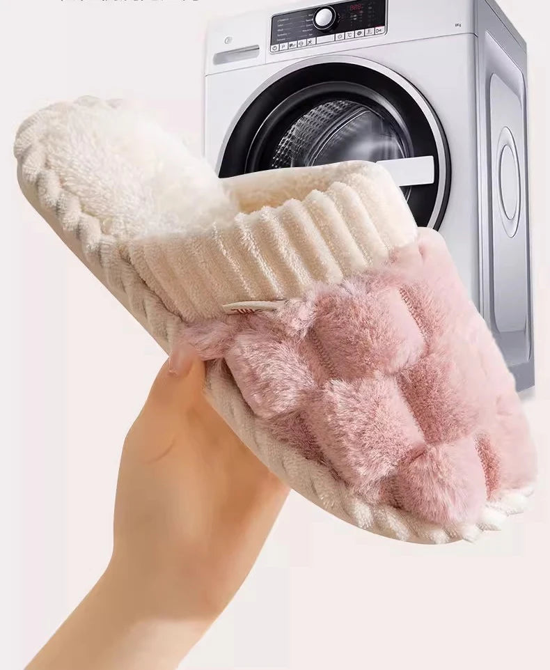 Cozy Warm Plush Cotton Slippers | Anti-Slip Indoor Footwear