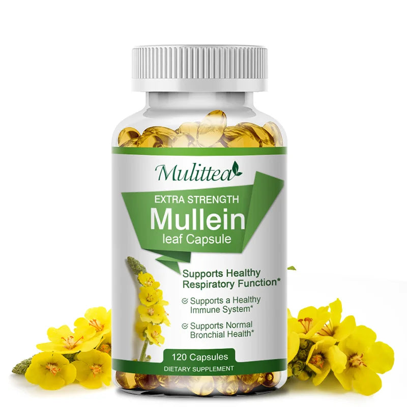 Natural Mullein Leaf Capsules | Herbal Supplement for Lung Health