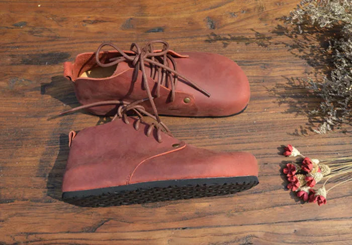 Handmade Genuine Leather High Top Women's Shoes | Stylish Casual Footwear