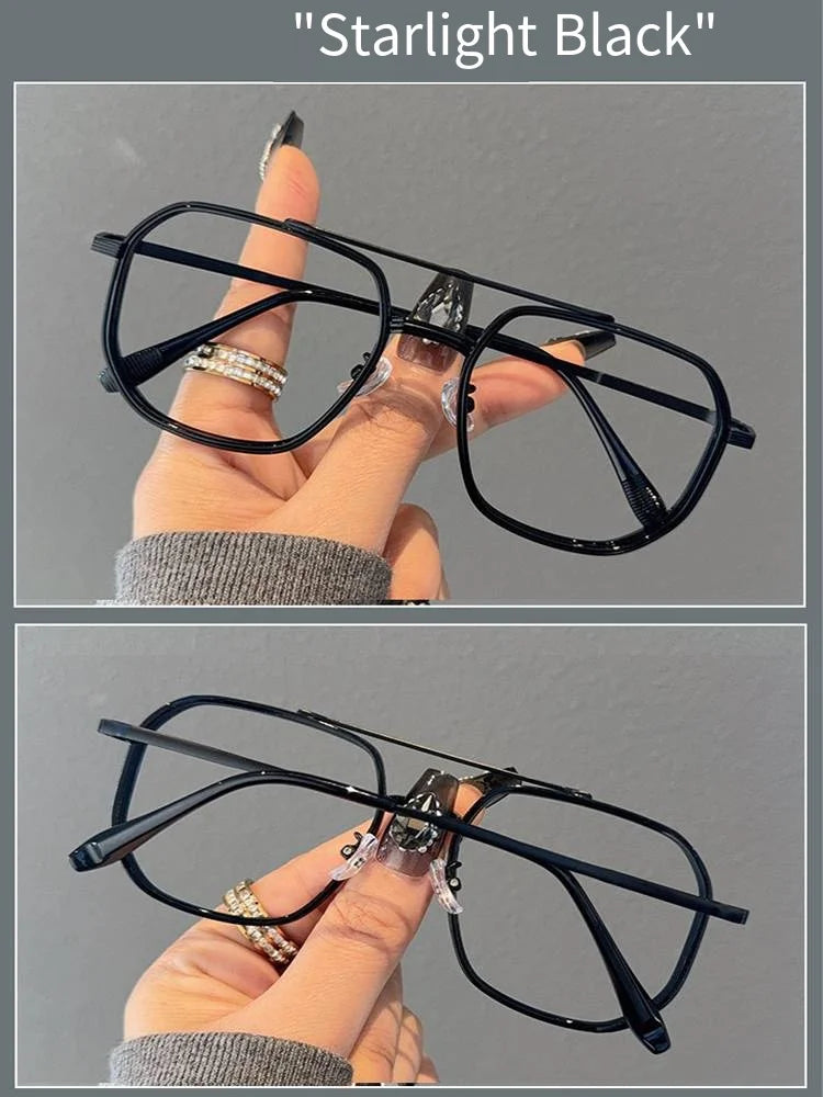 Fashion Double Beam Glasses Frame | Ultralight Anti Blue Light Eyewear