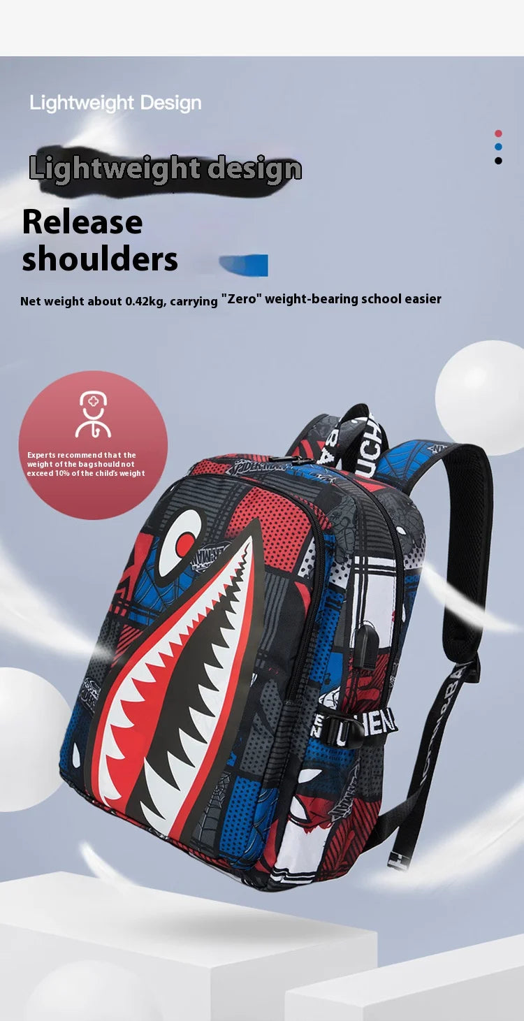 Stylish Shark Pack Backpack for Kids | Durable School Travel Bag