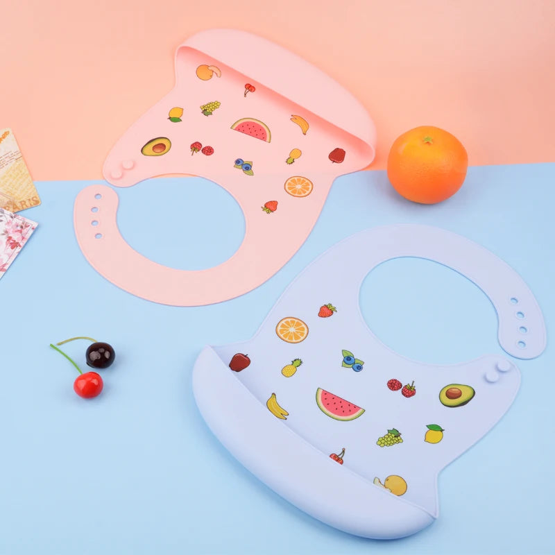 Waterproof Silicone Baby Bibs | Adjustable Cute Feeding Aprons