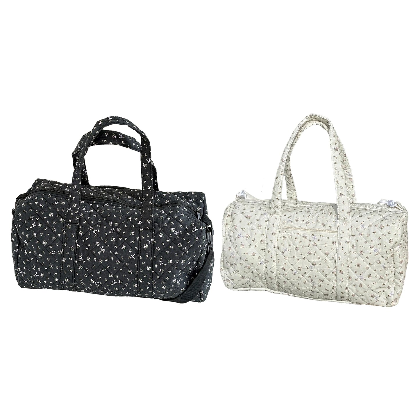 Floral Print Cotton Quilted Duffle Bag | Stylish Overnight Bag