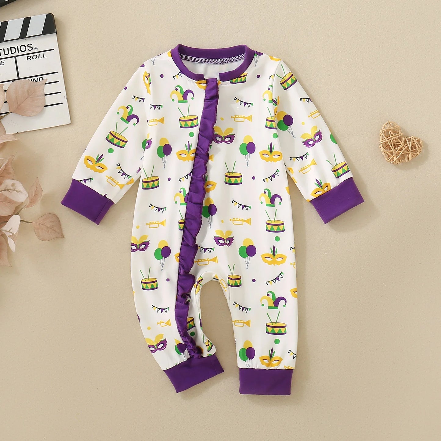 Unisex Baby Long Sleeve Balloon Print Romper | Adorable Infant Outfit