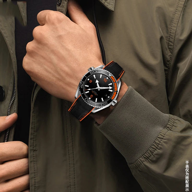 Versatile Nylon Rubber Watchband | Durable Comfort Strap