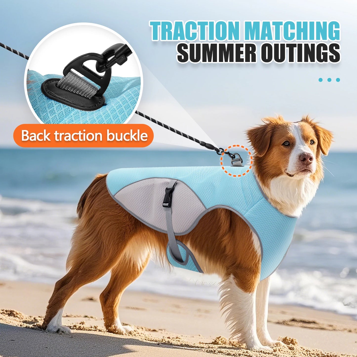 New Pet Dog Cooling Vest Clothes Reflective Coat Cool Jacket Harness For Small Medium Large Dog Cats Clothing in Summer