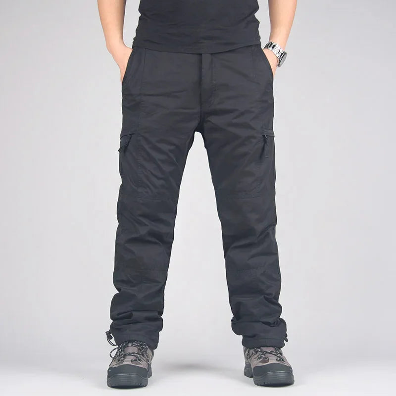 Men's Winter Fleece Cargo Pants | Warm & Casual Outdoor Trousers