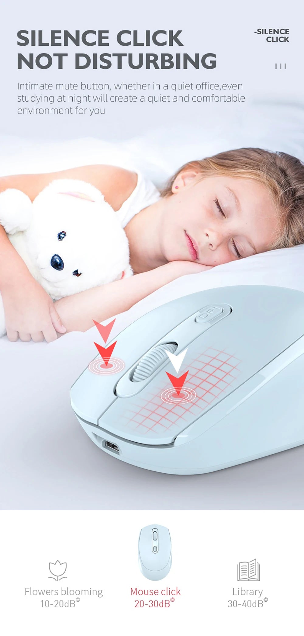Ergonomic Wireless Silent Mouse | Rechargeable & Dual Mode