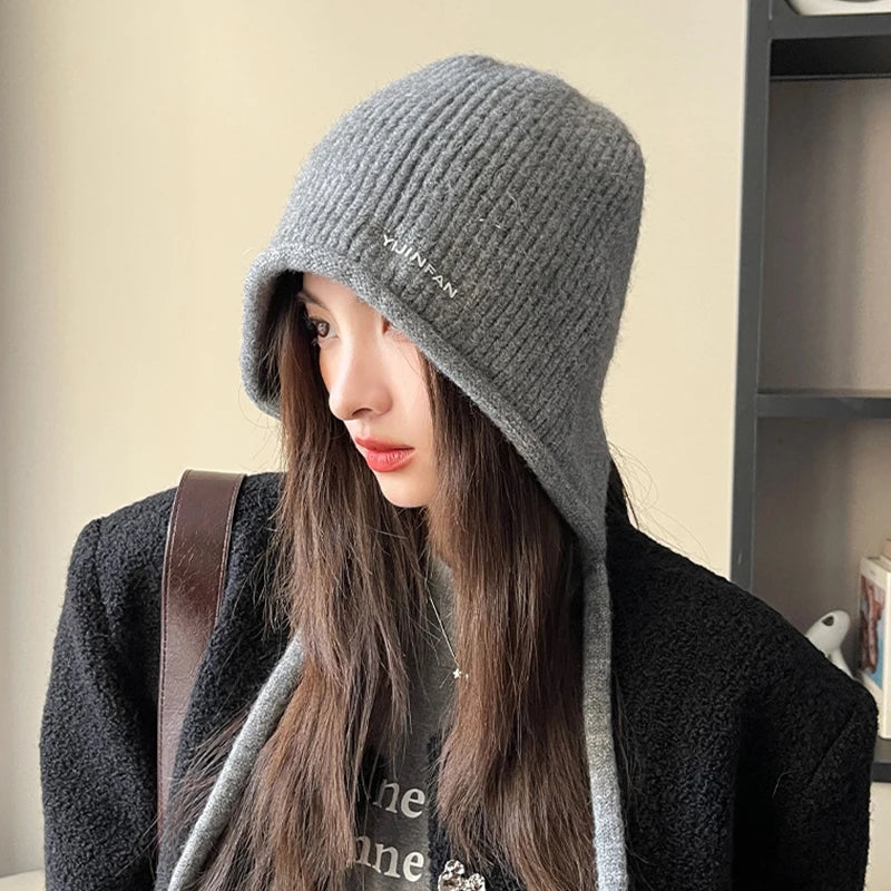 Women's Cute Knitted Earflap Beanie | Cozy Winter Warm Hat