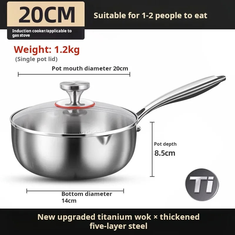 Pure Titanium Non-Stick Small Milk Pot | Ideal Baby Food Cookware