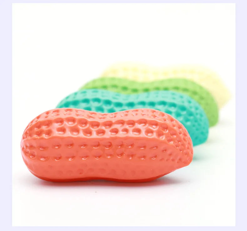 Interactive Dog Chewing Toy | Peanut Shaped Squeaker for Teeth Care