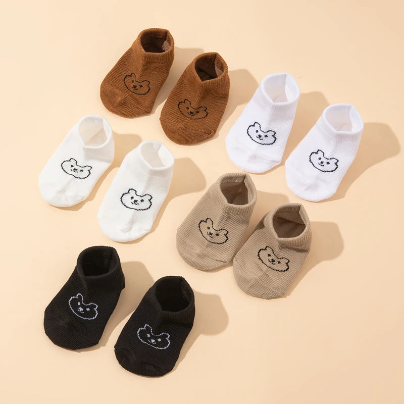 Cute Bear Printed Newborn Baby Socks | Breathable & Comfortable