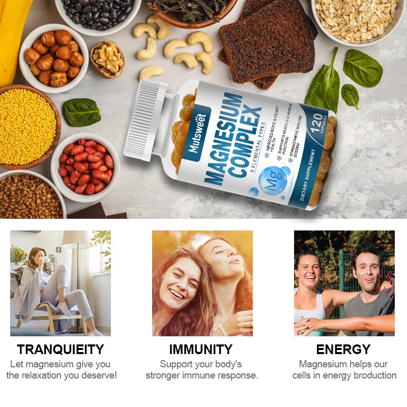 Complex Magnesium Capsule Supplements for Sleep & Muscle Support