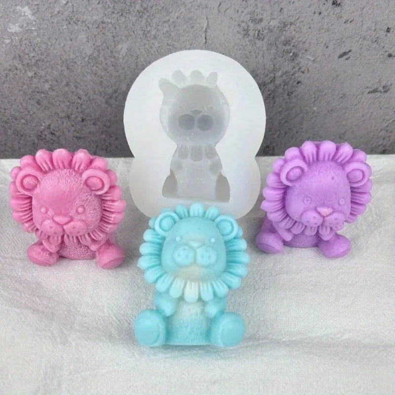 Cute Lion Silicone Candle Mold for DIY Soap & Aromatherapy Kits