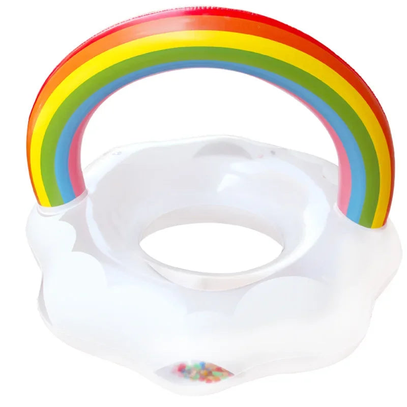 Rainbow Inflatable Swimming Ring | Fun Pool Float for All Ages