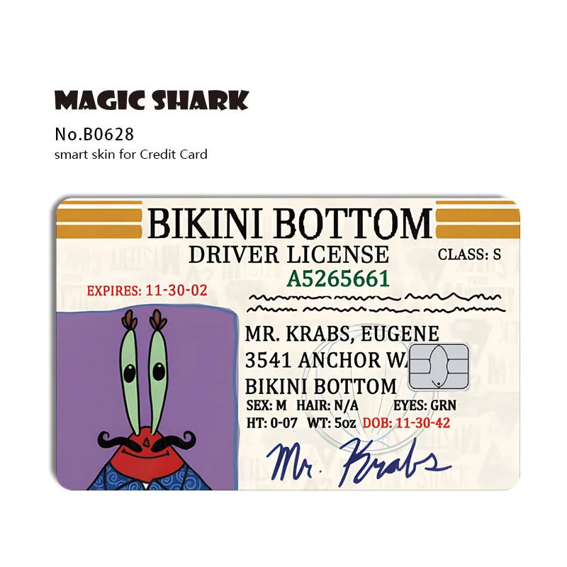 Cartoon Waterproof Skin Cover Sticker for Credit and Debit Cards