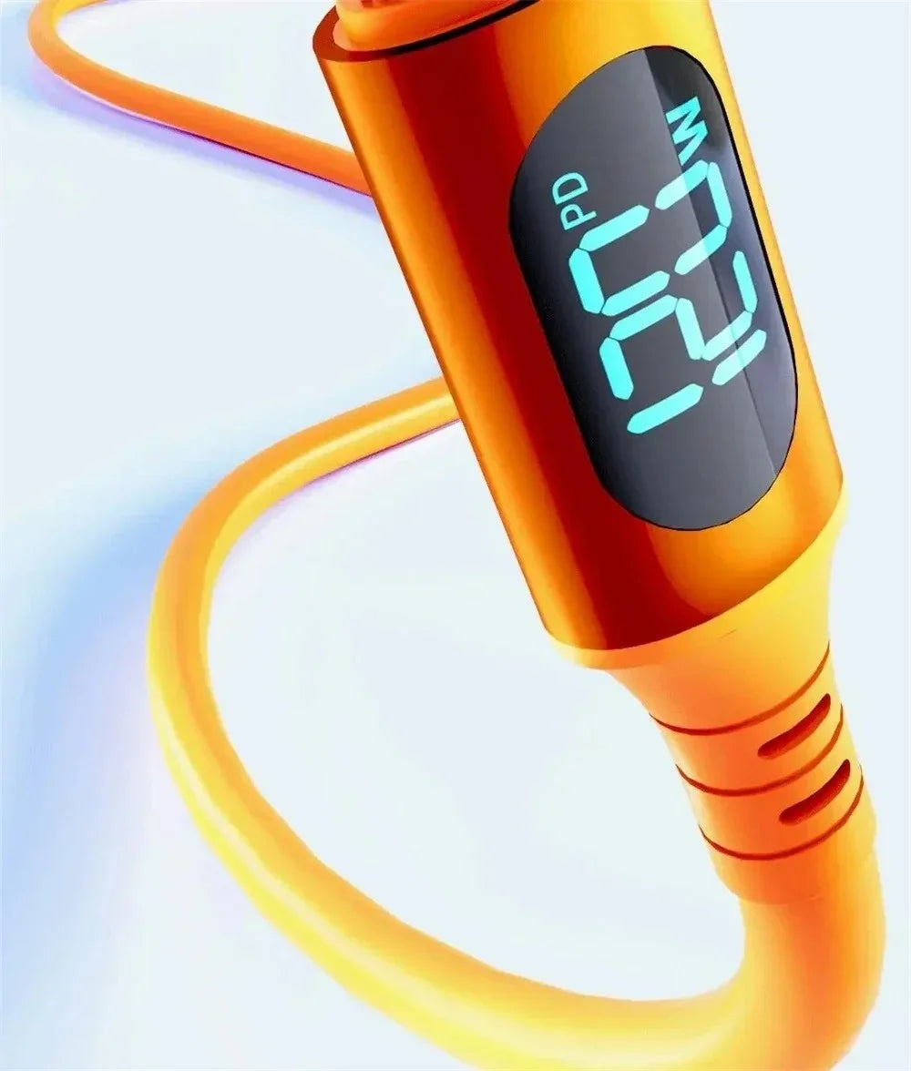 120W Fast Charging USB C Cable with Digital Display | Quick Charge Cord