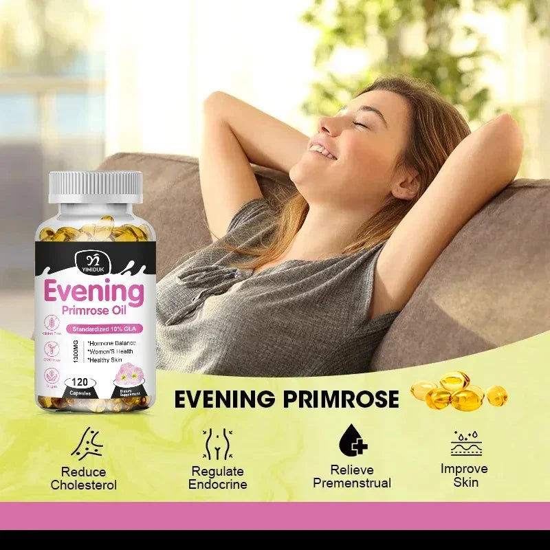 Evening Primrose Oil 1300mg | Balance Hormones & Enhance Skin Health