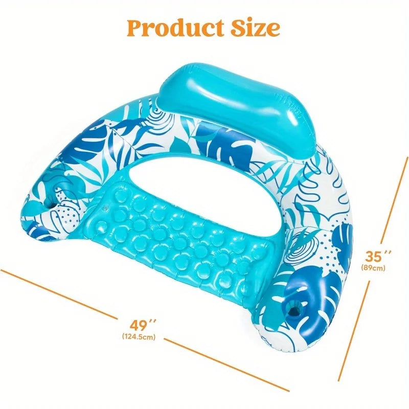 Inflatable Pool Chairs with Cup Holders | Summer Water Fun