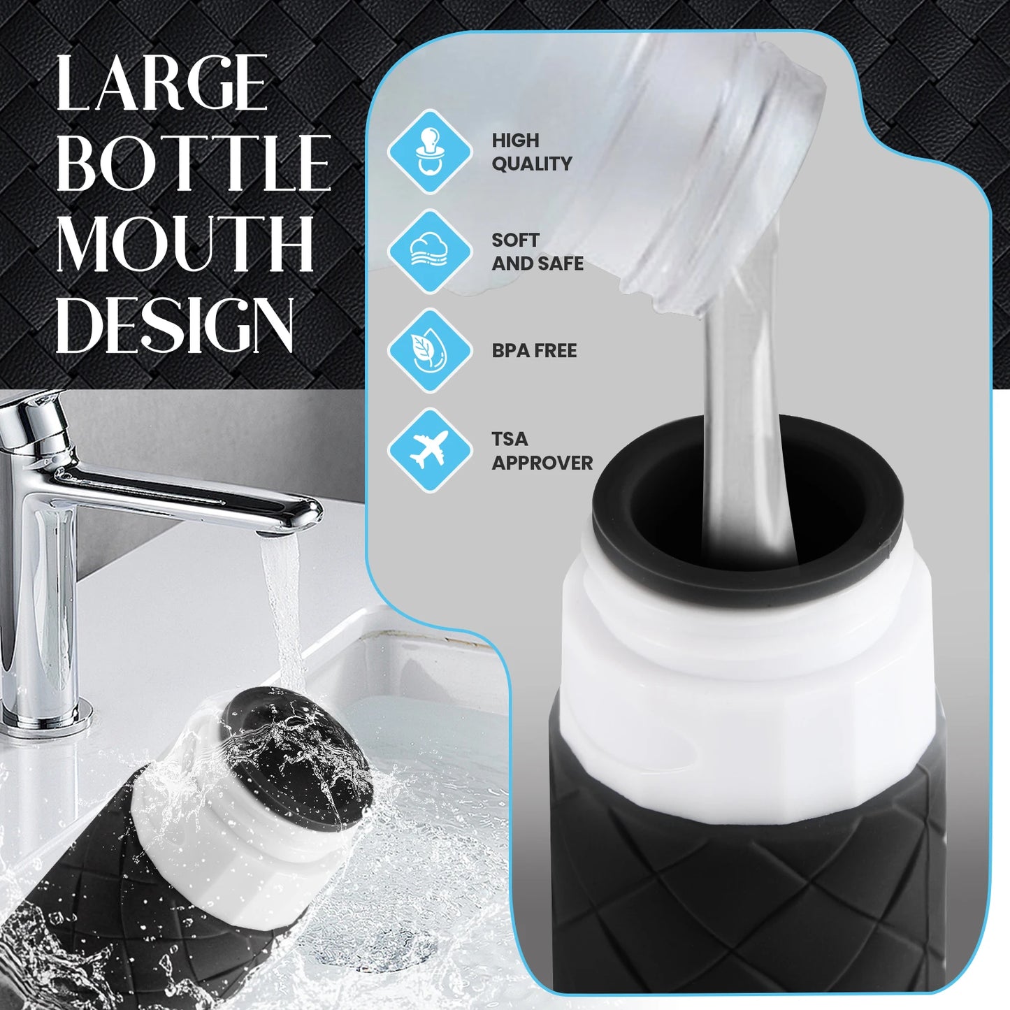 Silicone Woven Travel Dispensing Bottles | 4-Piece Set 90ml