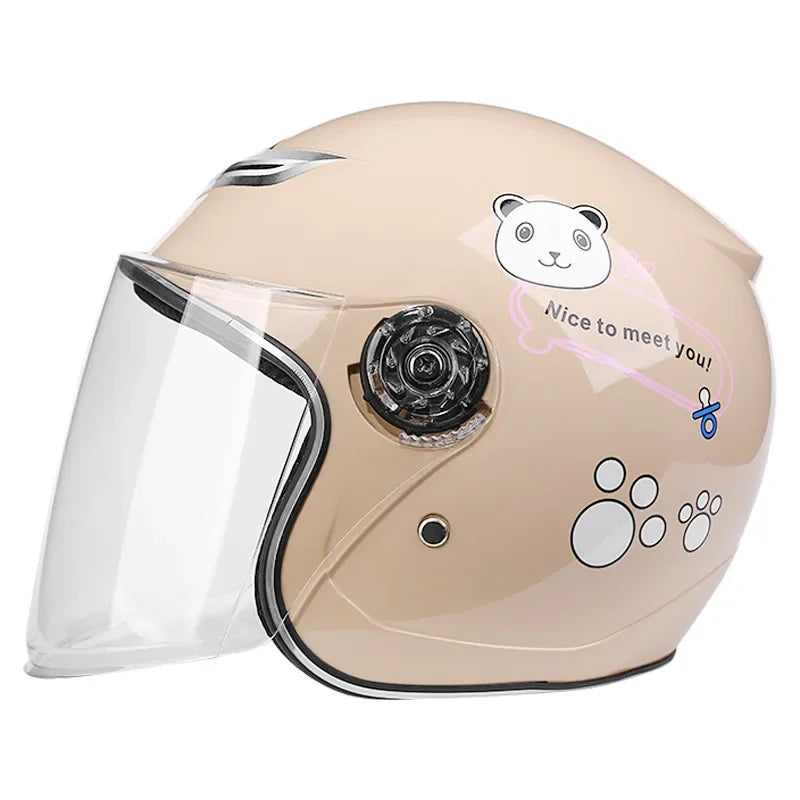 Cute Cartoon Kids Helmet | Safe & Stylish Motorcycle Headgear