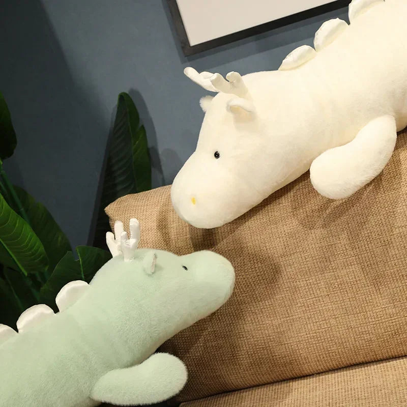 Large Kawaii White Dragon Plush Stuffed Toy for Kids