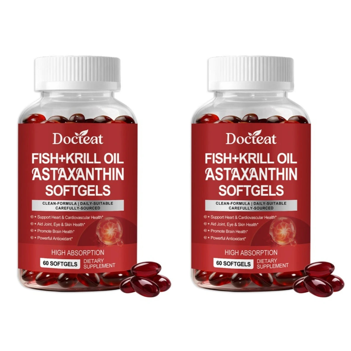 Fish & Krill Oil Softgels with Omega-3 | Antioxidant Support