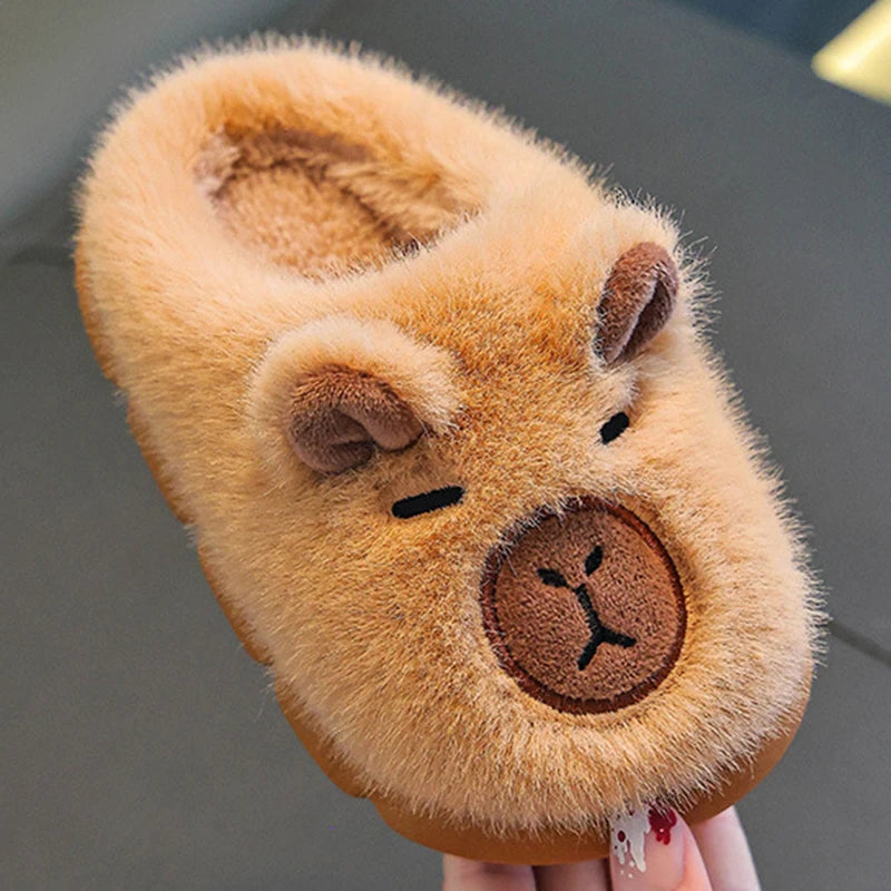 Kids' Capybara Cartoon Plush Slippers | Soft & Cozy Indoor Shoes
