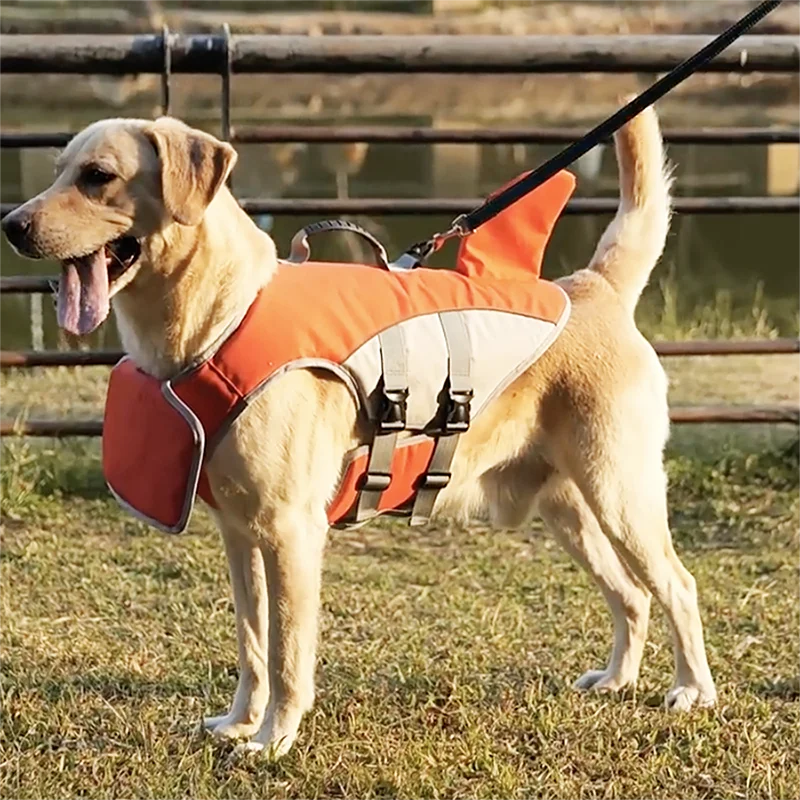 Chaleco salvavidas de aleta de tiburón para perros | Chaleco de natación ajustable para seguridad