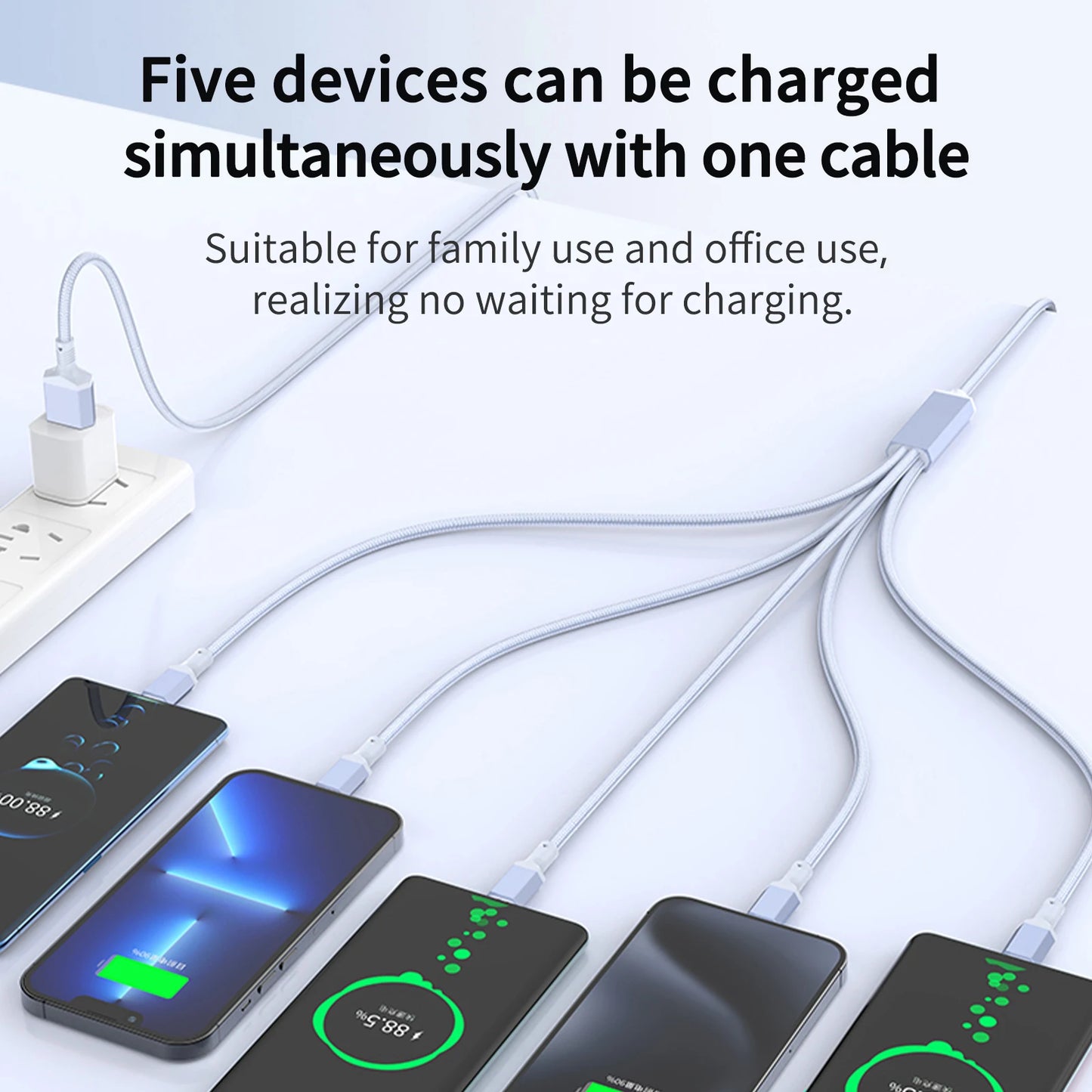 5-in-1 Multi USB Charging Cable | Fast Charger Cord Connector