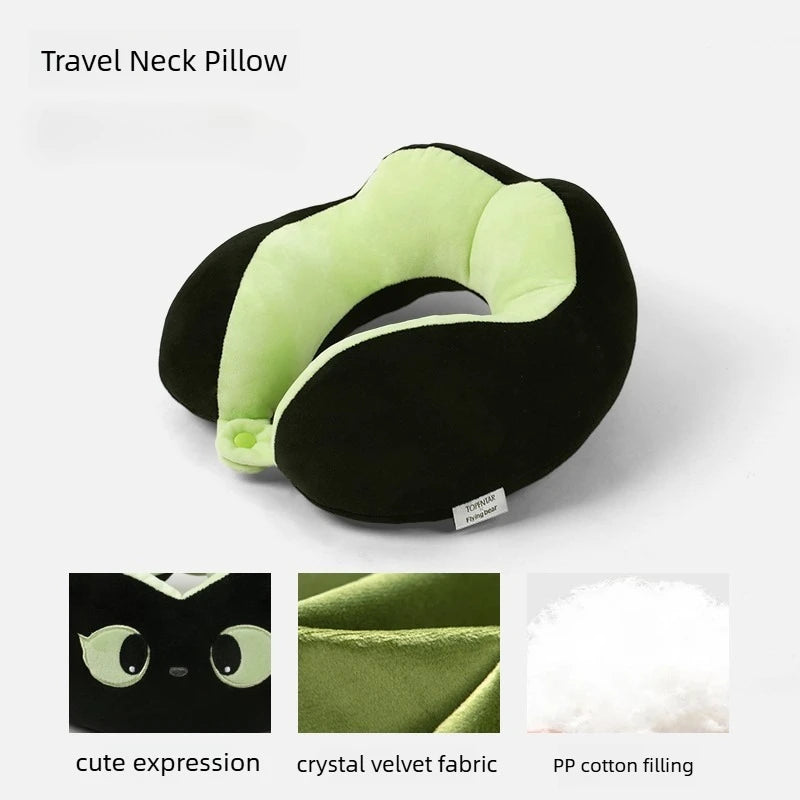 Cartoon Cat U-Shaped Neck Pillow | Travel Comfort & Support