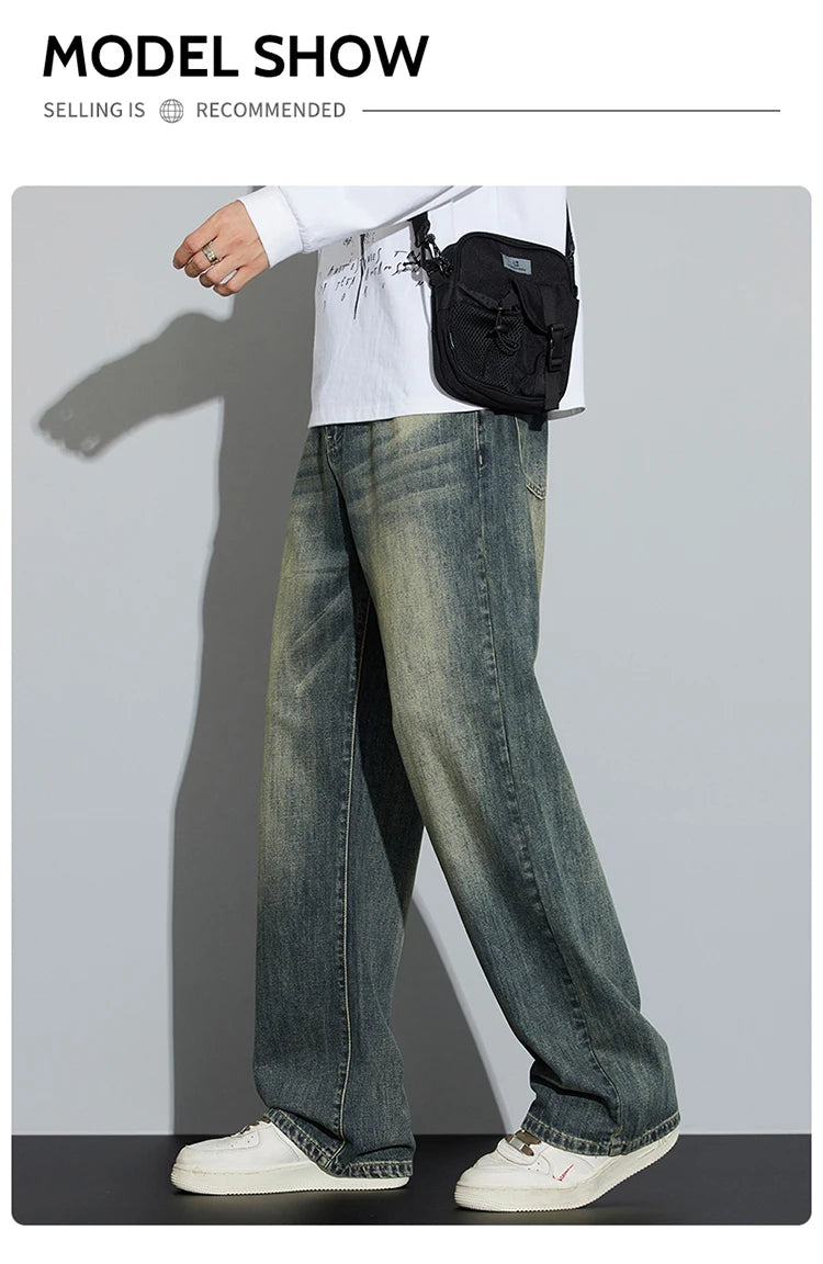 Baggy Men's Wide Leg Jeans | Retro Loose Fit Streetwear Style