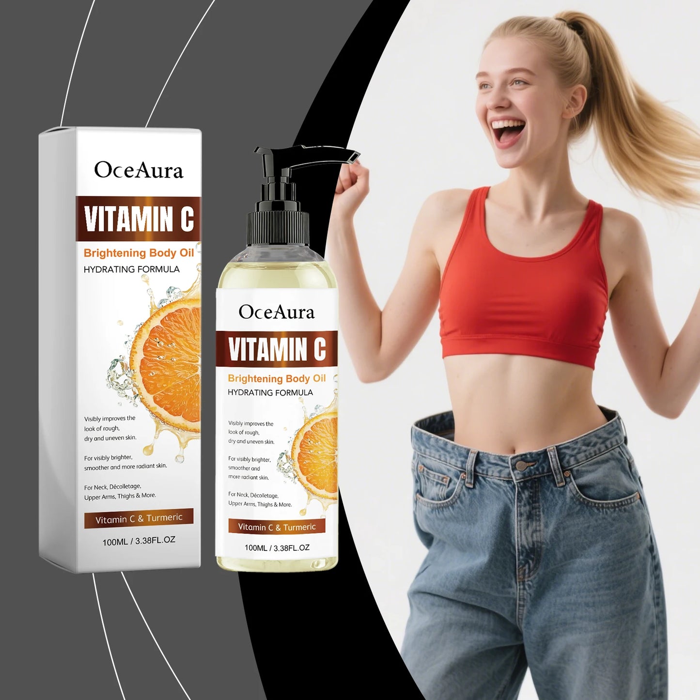 Vitamin C Body Massage Oil | Moisturizing Brightening Skin Oil
